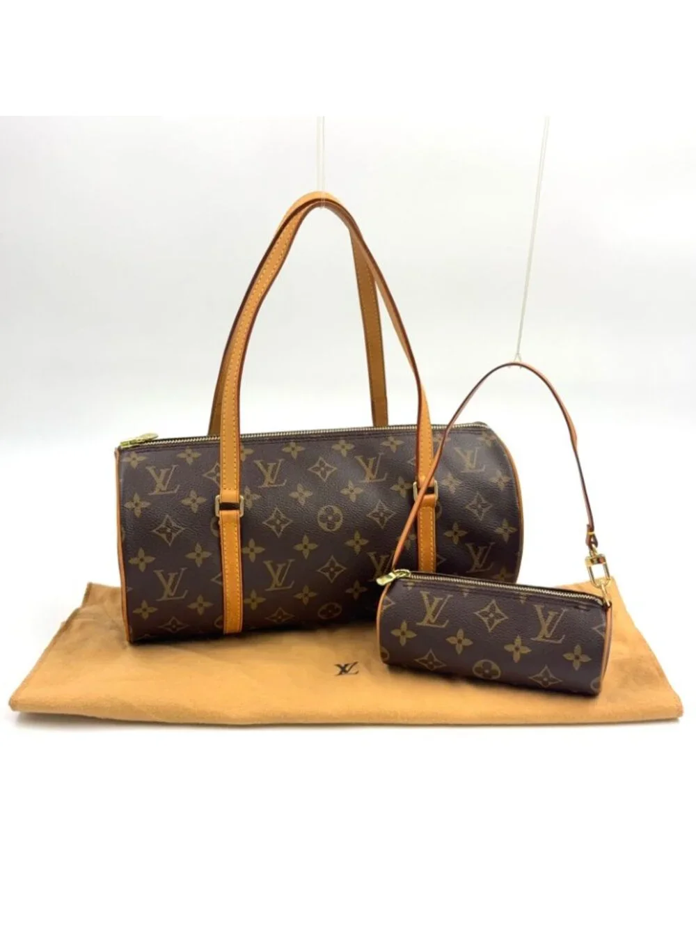 Louis Vuitton Papillon 30 Monogram Leather Brown Light Handbag Gold